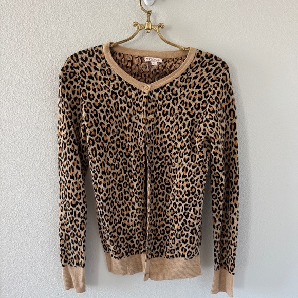 Cheetah Print Cardigan Sweater - Picture 2 of 2